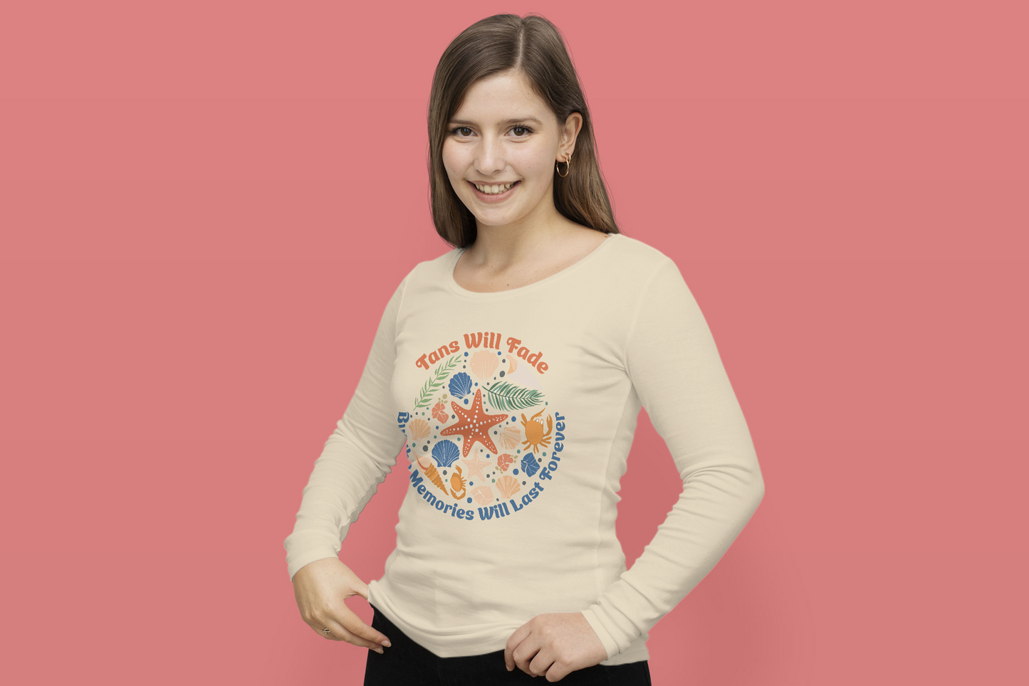 Girl Tan & Memories Long Sleeve Shirt