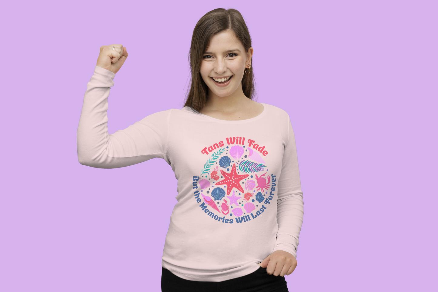 Girl Tan & Memories Long Sleeve Shirt